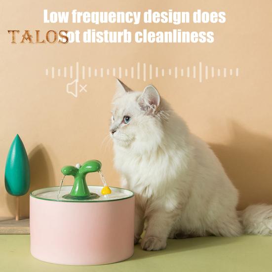 Fântână automată de apă pentru pisici de 1,5 l Dispenser de băut pentru animale de companie din ceramică Bol de apă ultra-liniștit pentru animale de companie cu sistem de filtrare pentru pisici de interior câini