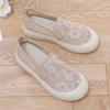 Flat Shoes 2025 Spring and Summer New Women's Flat Canvas Casual Fashion Student High Heels Soft Sole Ethnic Style