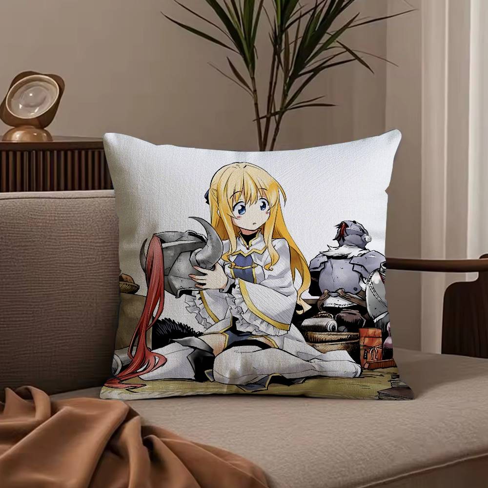 Anime G-Goblin S-Slayer Pillow Case Anti-dustmite Pillowcase Invisible zipper silky short plush Sofa cushion cover