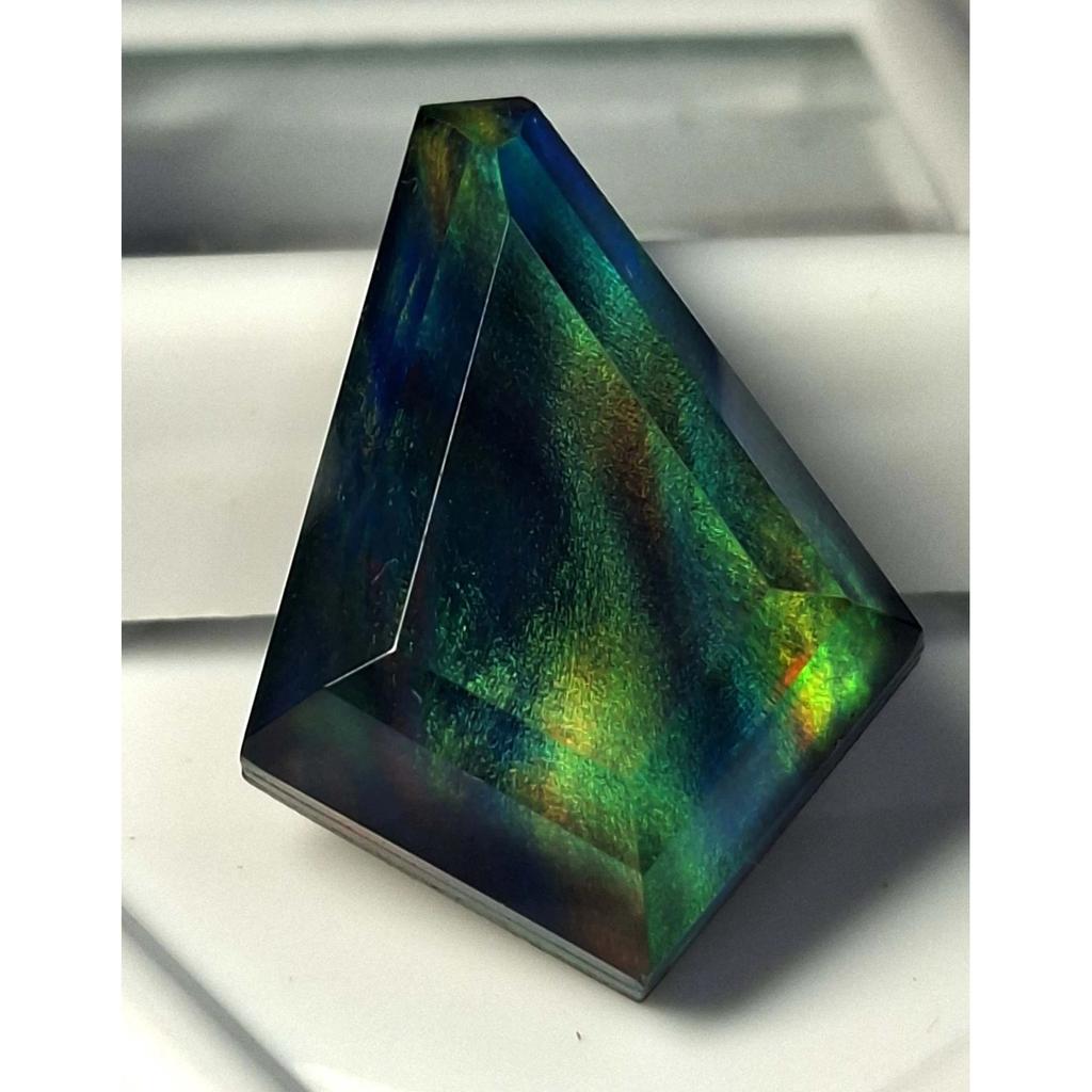 Beautiful Natural Black Fire Opal 10-12 Ct Fancy Cut Certified Loose Gemstone