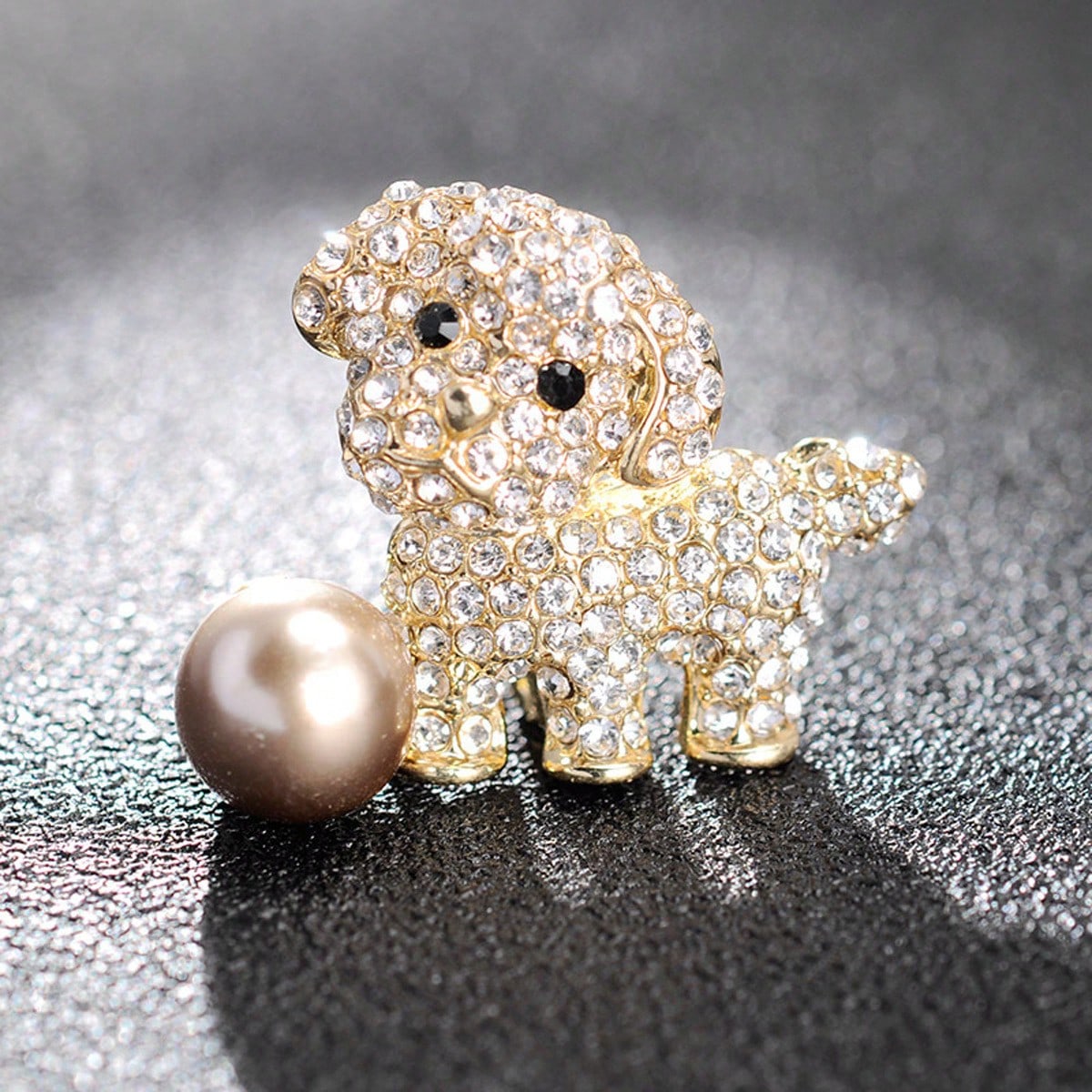 1PC Cute Full Puppy Brooch Exquisite Small Fashion Collar Pin Jewelry Animal Accessories золотой
