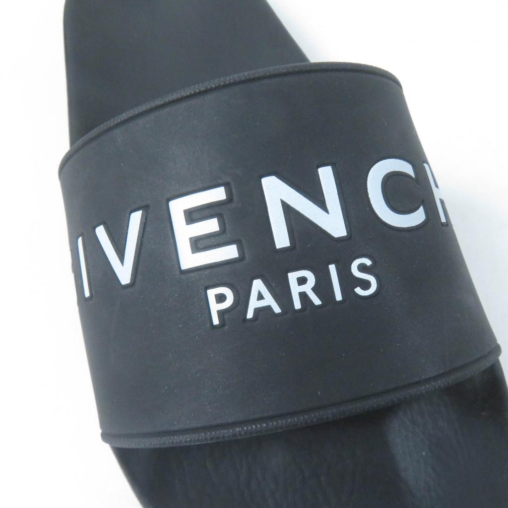 Pristine GIVENCHY Sandals Logo Design Slide Sandals Black Rubber Women 35 Used