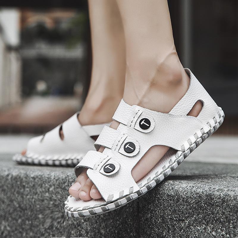 Sandals Men's Genuine Leather Summer Outdoor Wear New Fashion Wading Shoes Men's Fashion Shoes Men's Casual Non-Slip Beach Shoes