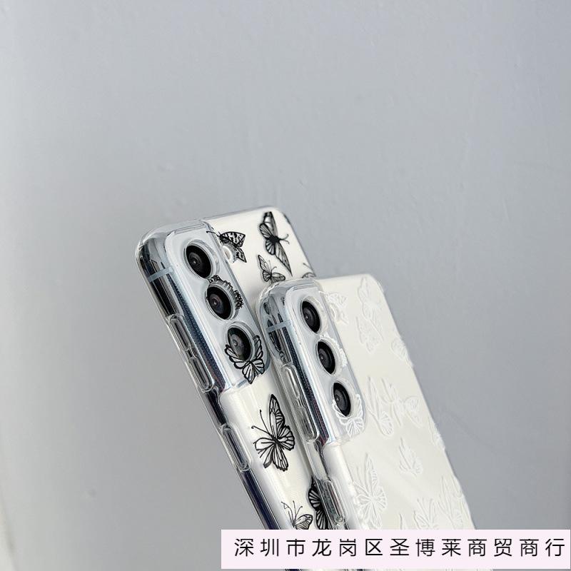 Applicable To Samsung S25ultra Apple Iphone17 Ins Butterfly Silhouette Phone Case A56 Painted Protective Case