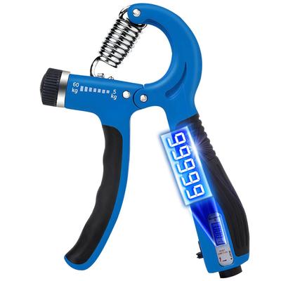 Catsobat Handgriffzähler Digital Batterie Professionell Muskelaufbautraining Griff Gripper Last Einstellbar Tag Eingebaut [30 Tage Herstellergarantie] (blau)
