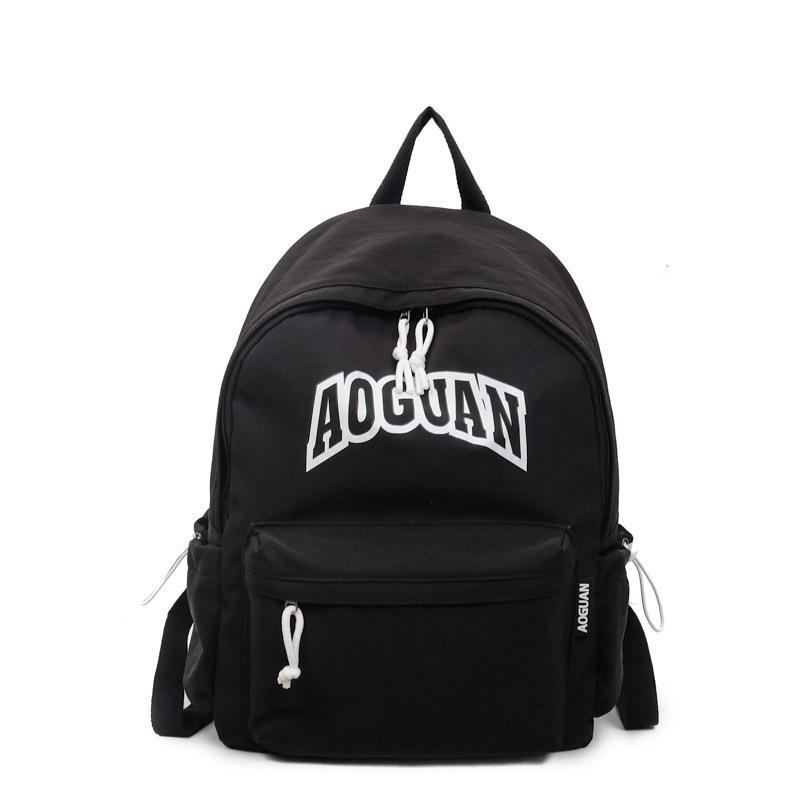 

Niche schoolbag female junior high school simple leisure travel backpack large capacity college students class backpack tide чёрный