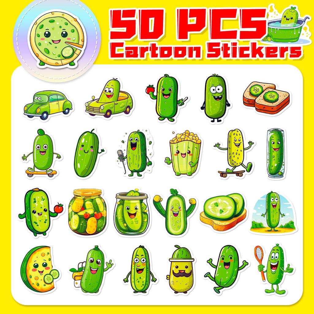 51 Sour Cucumber Pickle Decals Sour Cucumber Doodle Mobile Phone Decals Premium Durable Quality Useful Practical