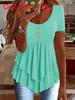 Summer Ladies T Shirt With 3d Pattern In Cotton Blend For Casual Wear