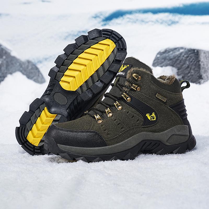Men's Winter High-Top Snow Boots: Plus Velvet, Thick Sole, Non-Slip, Large Size