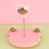 Cat Food Toy, Cat Circle Track Toy, Leaky Food Design, Sturdy Construction, Plastic Cat Treat Dispenser Toy (Pink)