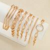 9 Pcs Gold Color Bangle Bracelet Set For Women Chunky Minimalist Paperclip Oval Link Stackable Open Bracelet Trendy Jewelry Gift