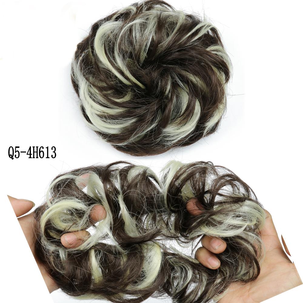 LISI HAIR Synthetic Curly Scrunchie Chignon with Elastic Rubber Band Messy Bun Ponytails Extension for Women