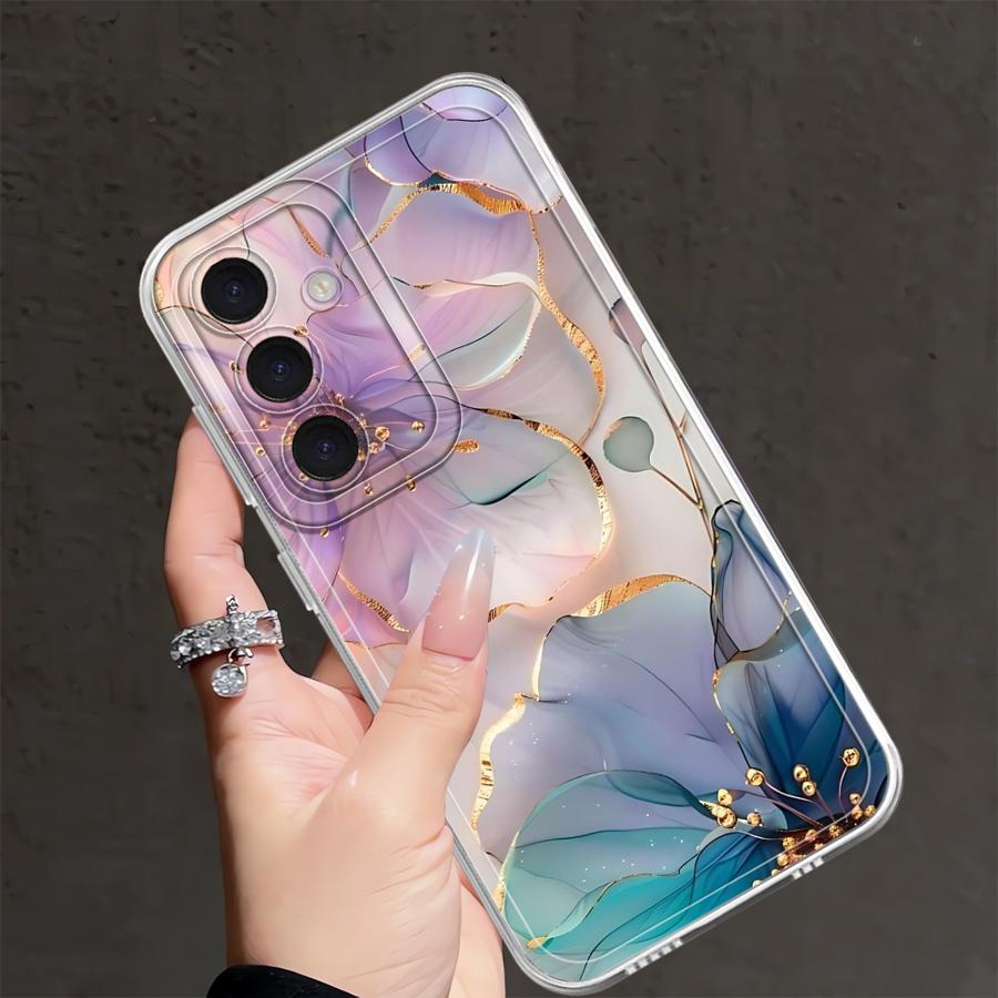 Bellissima Custodia per Telefono in Marmo Floreale per Samsung Galaxy A57 A56 A52 A36 A37 A52 A17 A14 A16 A26 A24 A55 A54 A15 A34 A35 A25