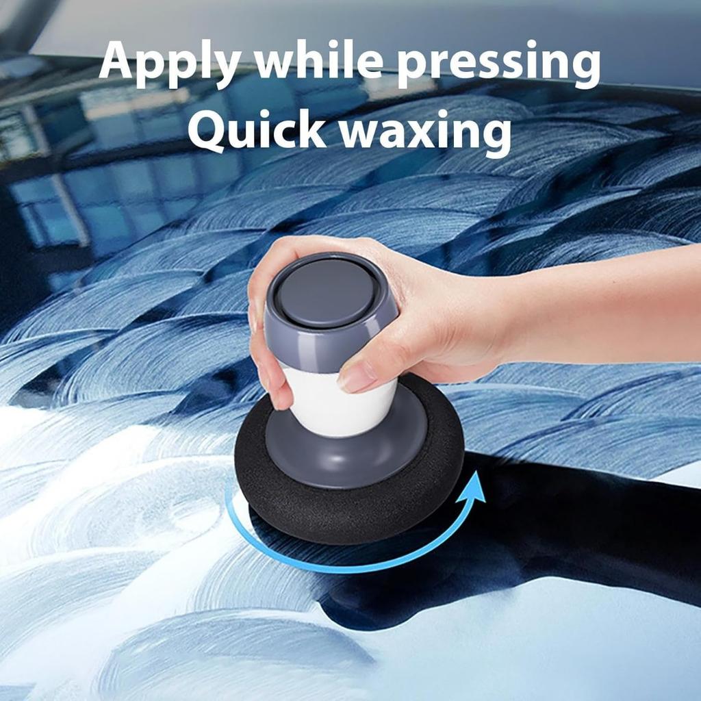 5-in-1 Auto Wax Polish & Scratch  Tool - Press-Type Liquid Release, Multi-Surface Buffer for Glass, Plastic, Leather & Tires