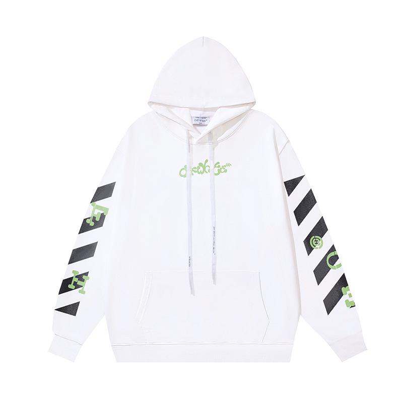 1113 Off-White Herbst und Winter Neu OW Fluoreszierender Buchstabenpfeil Pullover Herren und Damen Kapuzenpullover Sweatshirt