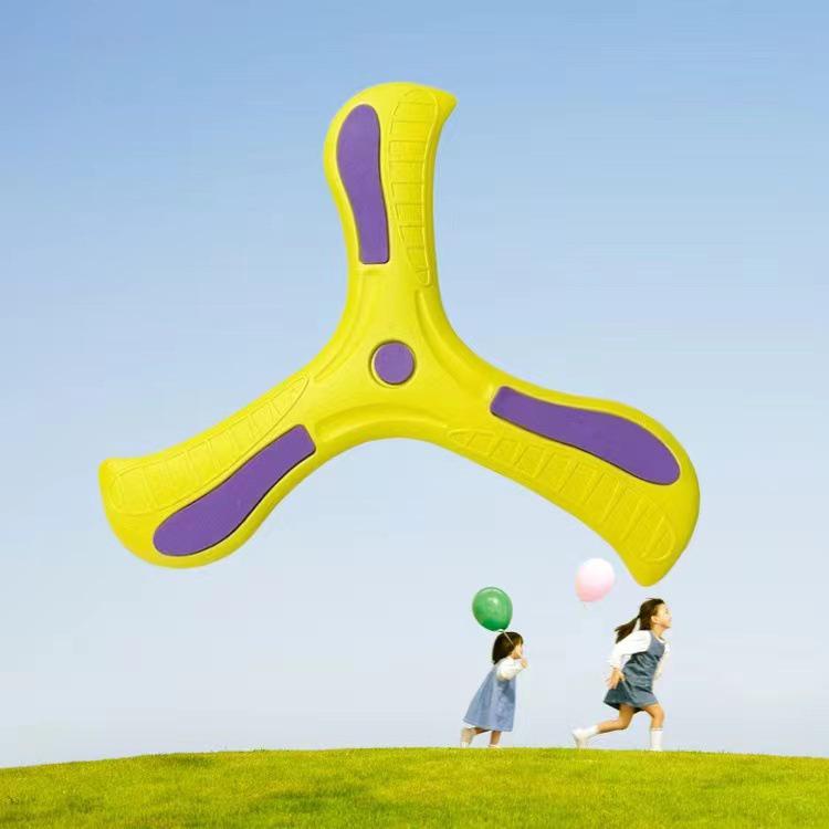 Boomerang Soft Flying Disc: Kids  Interactive Rubber Toy - 3-Leaf Design Standard (E-commerce Package)