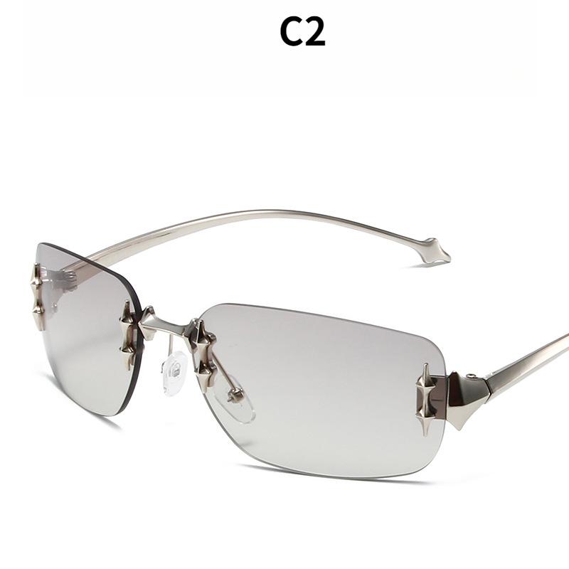 Damen-Sonnenbrillen, rahmenlose Mode-Sonnenbrillen für Damen und Herren