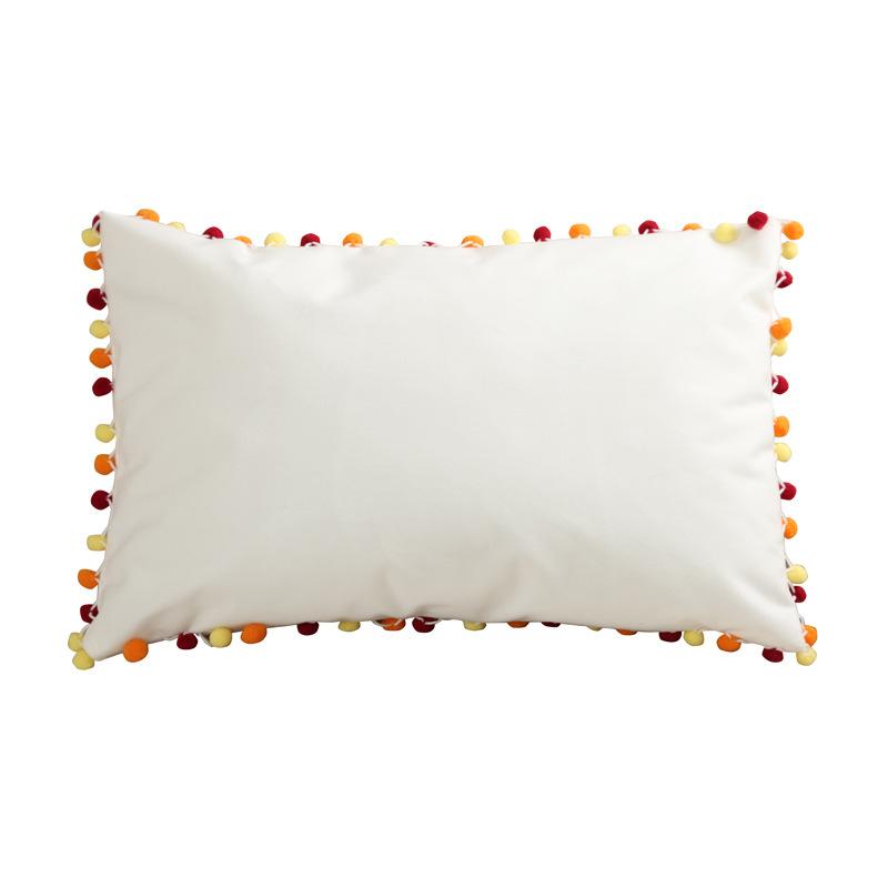 Soft Velvet Cushion Cover Decor Ball Tassel Throw Pillow Case Solid Color Luxury Home Decor Living Room Sofa Seat Pillowcase
