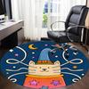 1pc Witch Cat Office Round Area Rug, Indoor Mat Suitable ForOffice, Under Office Chairs Bedroom Living Room Home Decor, Room Deco q044