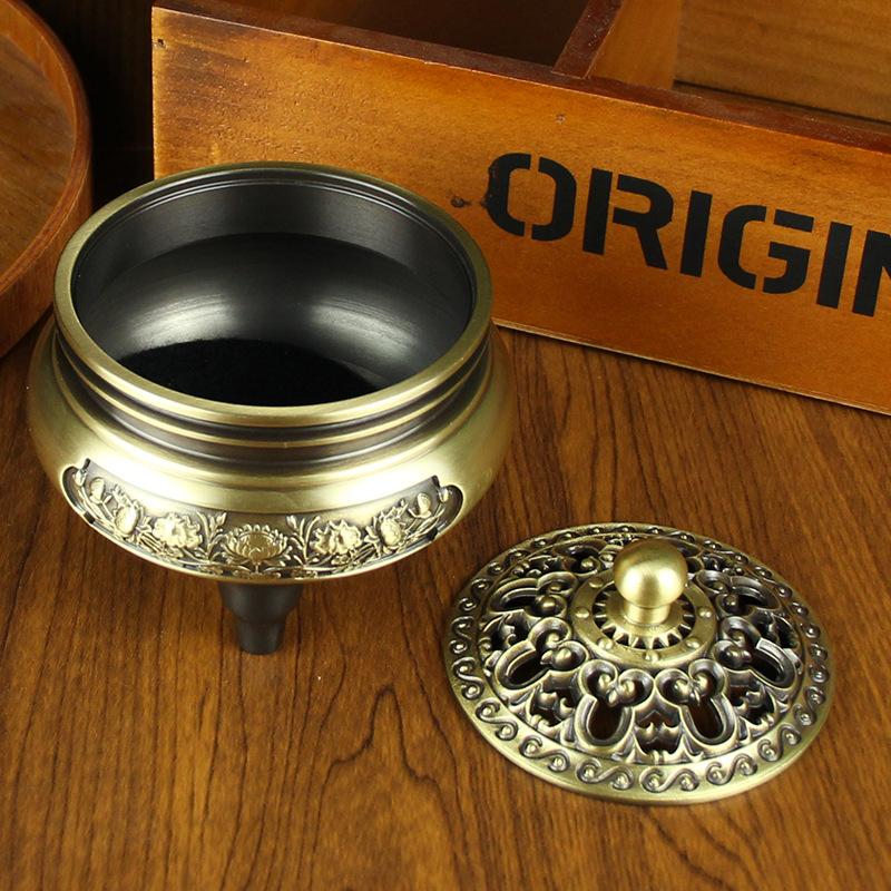Reiner Messing Lotus Räuchergefäß Büro Zuhause Arbeitszimmer Schreibtisch Aromatherapie Brenner Stäbchenräuchergefäß Xuanzi Lotus Kaibi Räuchergefäß