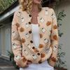Women's Halloween Knit Button Front Cardigan Sweater for Festive Occasions