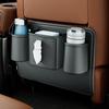 Car Seat Back Anti Kick Pad Short Leather Auto Backseat Protector With Cup Holder Tissue Bag Trash Can Bin Garbage Storage Box