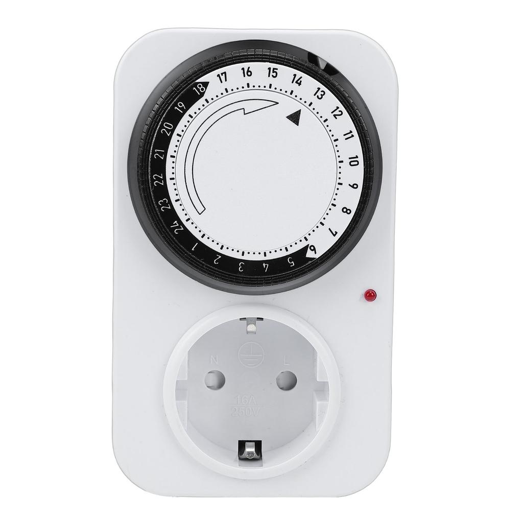Mechanical Timer Socket with 96 Switching Segments(15 Minutes) 24 Hour Analogue Timer for Indoor Use with Child Lock