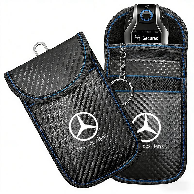 D4Car Key Case Signal Blocker Bag RFID Shielding Pocketor Bag For Mercedes Benz GLC CLE CLA GLB GLS W177 W205 W213 W222 Stickers