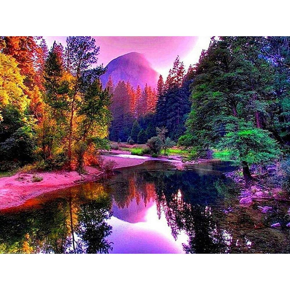 5D Diamond Painting Sunset Landscape Diy Round Water Diamond Embroidery Beach Mosaic Pattern Complete Design Home Decoration