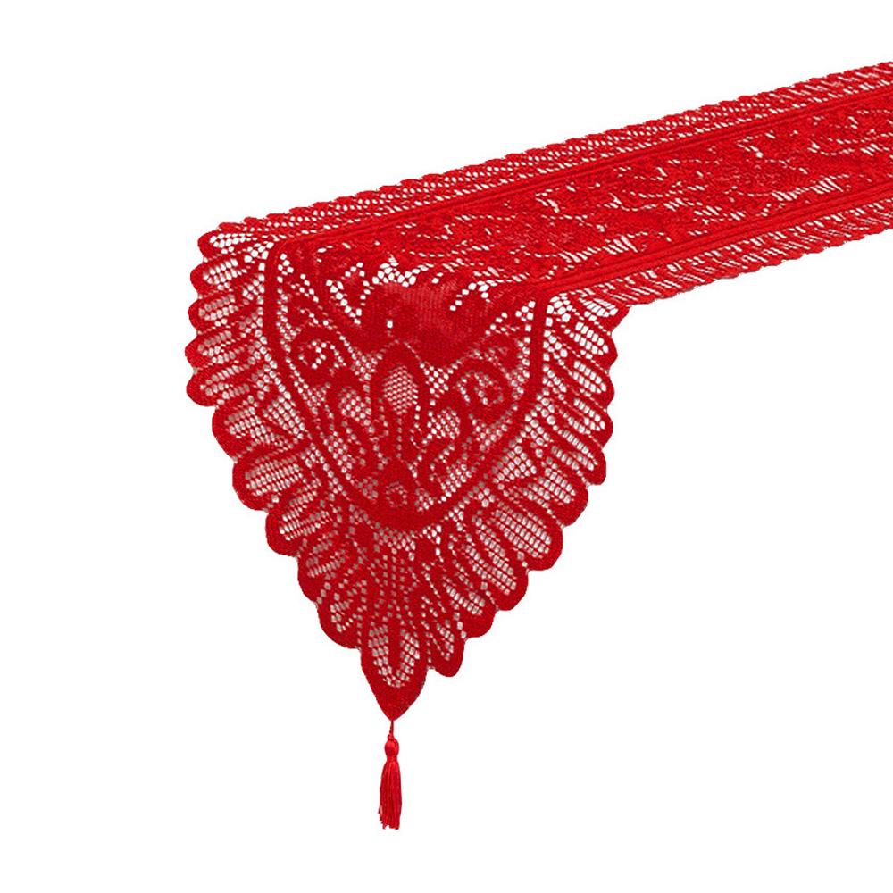 Tovaglia natalizia lunga da tavolo, tovaglia multi-dimensione in pizzo tricolore, decorazione per feste