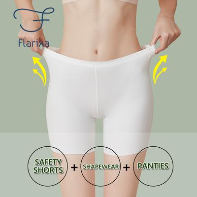 Pantaloni di sicurezza senza cuciture in seta di ghiaccio 3 IN 1 Mutandine da donna a vita alta Glutei 3D Boxer estivi da donna sottili