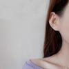 925 Silver Jewelry Women Fashion Cute Tiny Clear Bowknot Stud Earrings Gift for Girls Teens Lady