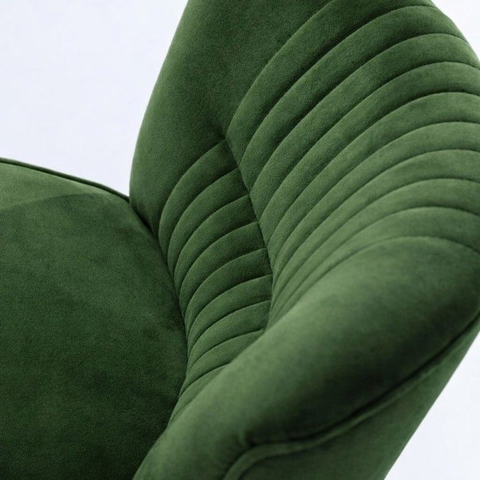 Fauteuil de salon - Paris - Velours vert avocat - Pieds en bois - Compact et confortable