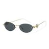 Fashion Diamond-Encrusted Oval Frame Women'S Sunglasses, High-End Sense Rimless Sunglasses, Spice Girl Street Shooting Fashionable Glasses