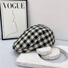 New spring and summer hats women's plaid forward cotton splicing painter hats hot summer cotton hats