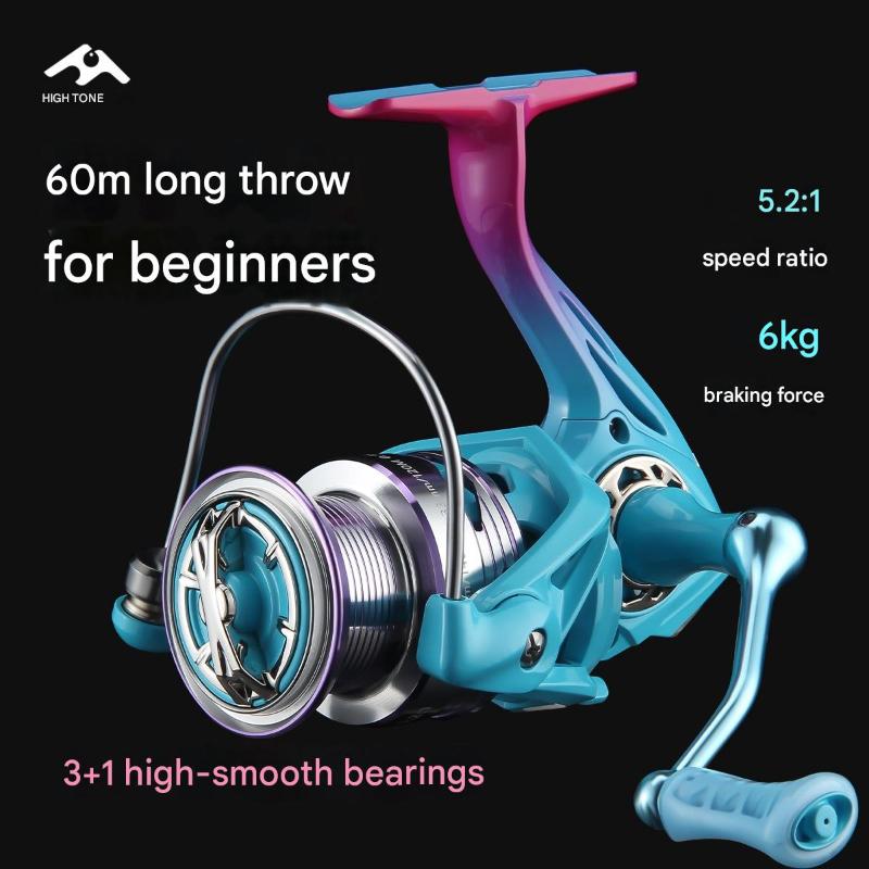 Mavllos 5.2:1 Speed Ratio Spinning Reel 3+1 Bearings + 6kg Strong Brake Aluminum Alloy Spool Crank Personalized Paint, Single or Double Crank Optional