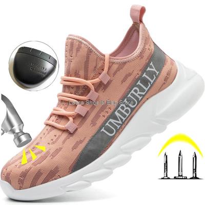 Fashion Women Safety Shoes New Light Work Shoes with Steel Toe Cap Men Woman Work Safety Boots Construction Protective Footwear Female