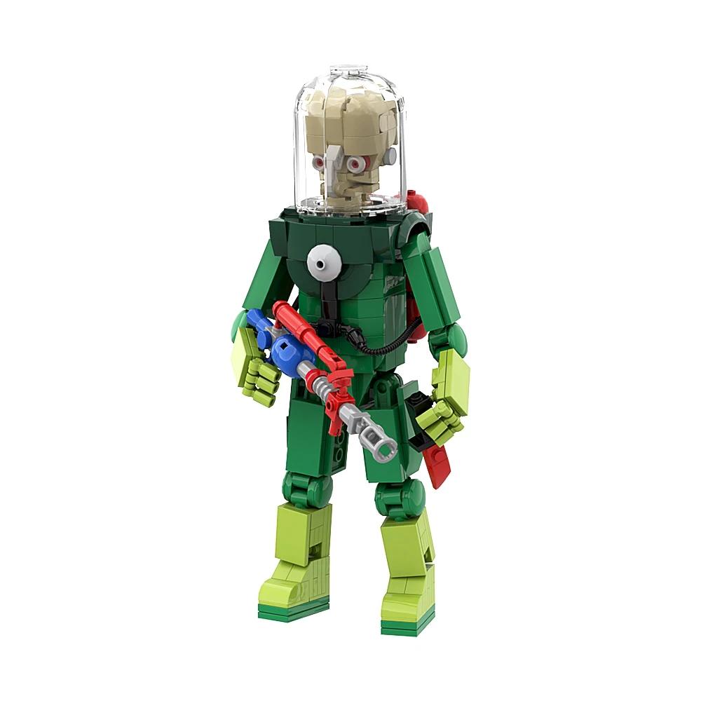 

Gobricks Moc Mars Attacks Model Bricks Horror Comedy Mars Attacks Green Robot Building Blocks Educational Toys Gifts