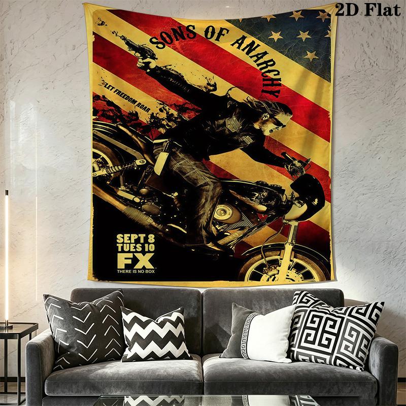 Sons Anarchy Wall Tapestry Tapestry Wallmounted Fashion Print Soft Home Decor Wall Covering Decoration