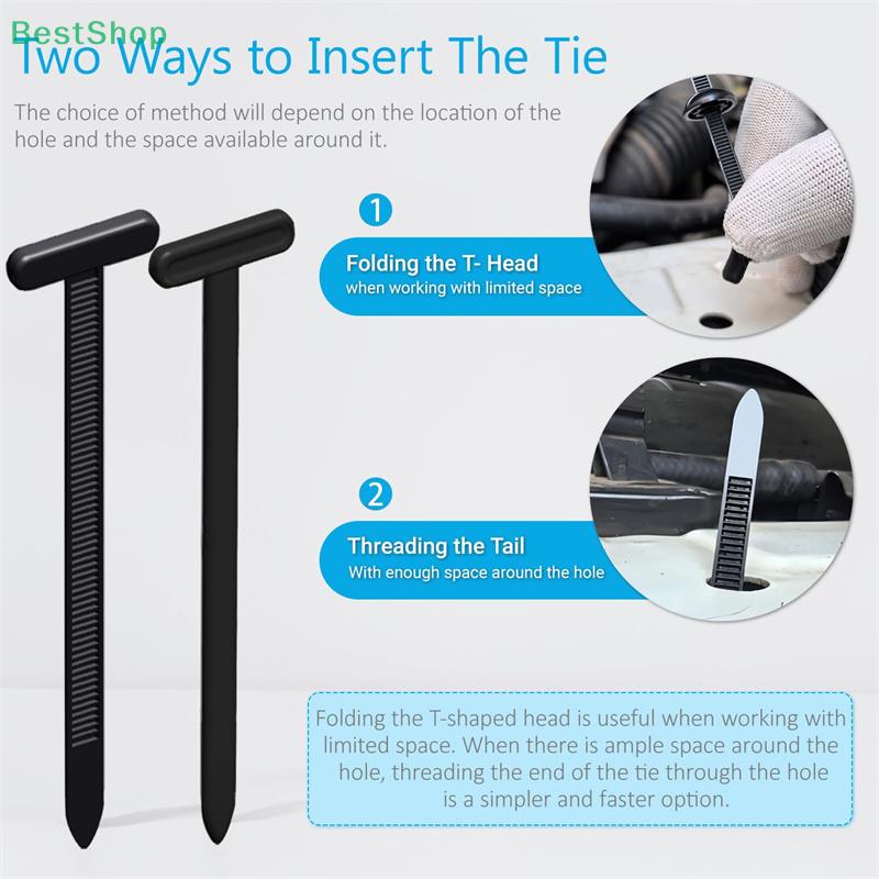 100Pcs Automotive General Nylon Cable Tie Buckle Repair Clip Plastic Fastener