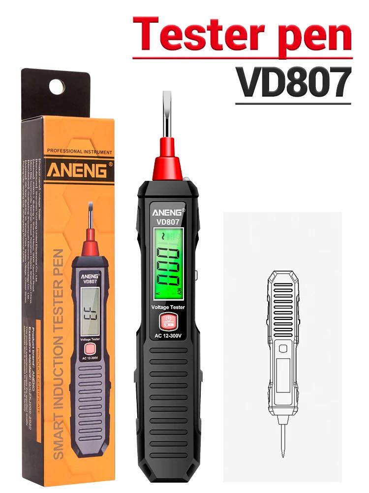 

ANENG VD807 Однослівний індукційний портативний 50/60 Гц Розумний електричний тестер-ручка NCV-датчик AC 12-300 В Безконтактний детектор дроту Інструменти
