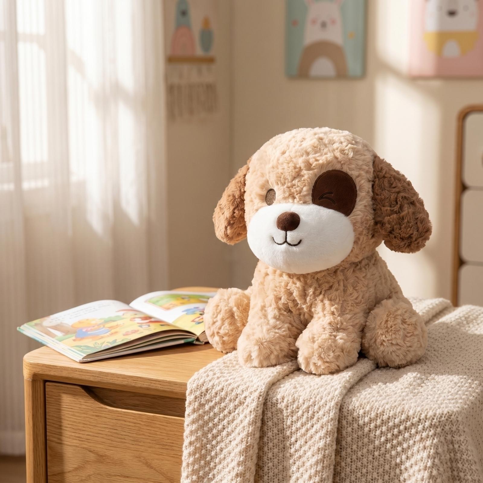 

Soft Plush Stuffed Dog Toy with Embroidered Face and Floppy Ears Suitable for Children and Collectors Plush Animal Doll for Home Decor and Gifts One Size