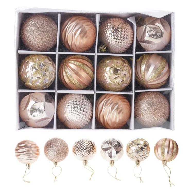 

12 Pcs/Set 6cm Shatterproof Christmas Ball Decor Christmas Tree Hanging Ornament золотой