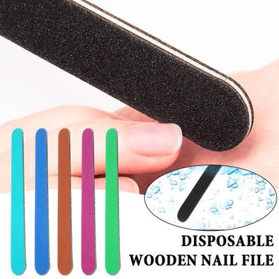 20/100 Pièces Limes à Ongles en Bois Grain 100/180 Compactes Portables Polyvalentes DIY Jetables Set d'Outils de Manucure
