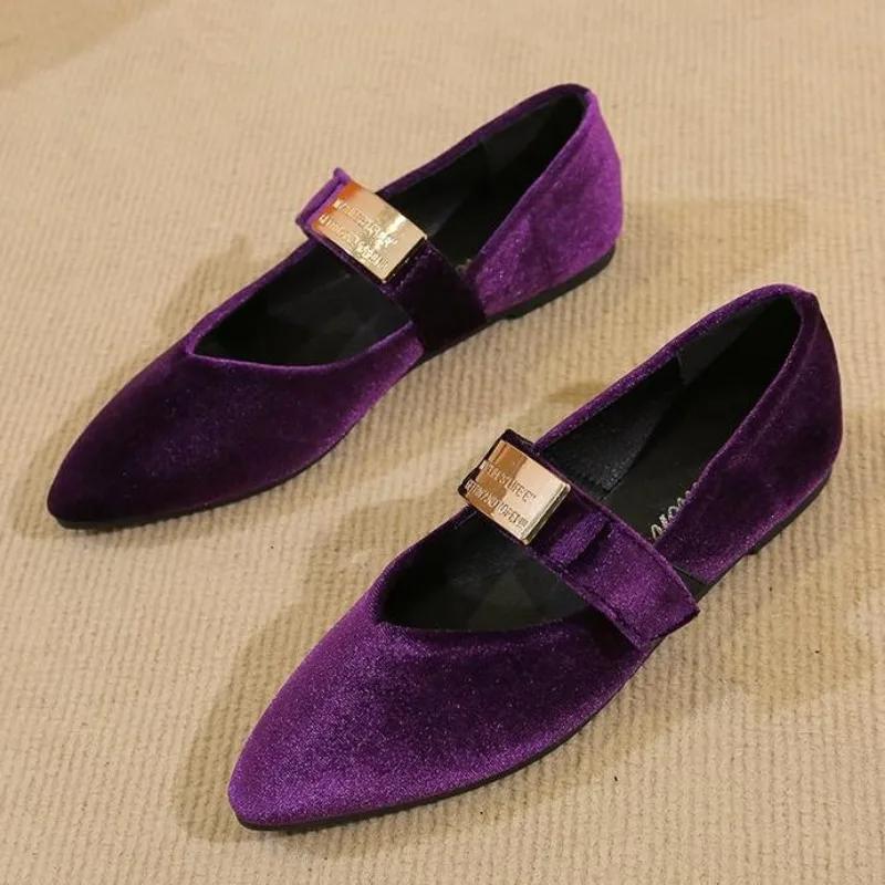 New Luxury Fashion Pointed Toe Mary Jane Shoes New Comfortable Elegant Loafers Flat Single Shoes Women Zapatos De Mujer