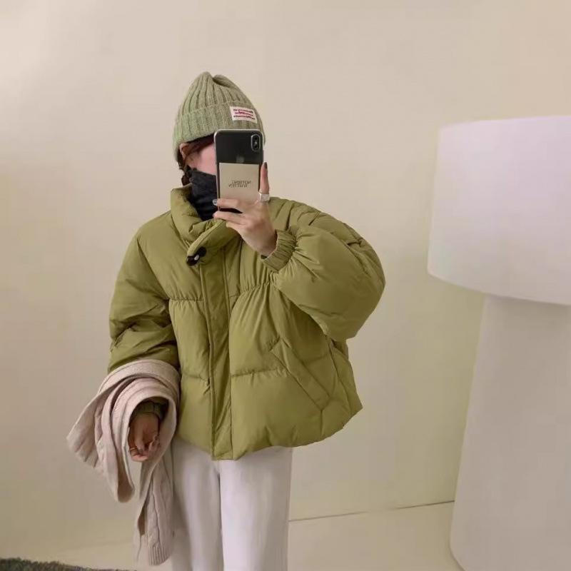 Korean white duck down short down jacket women's new lazy wind fluffy down jacket women's Pinghu