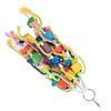 Birds Parrots Multicolored Natural Wooden Chewing Toy Biting Block Gnawing String