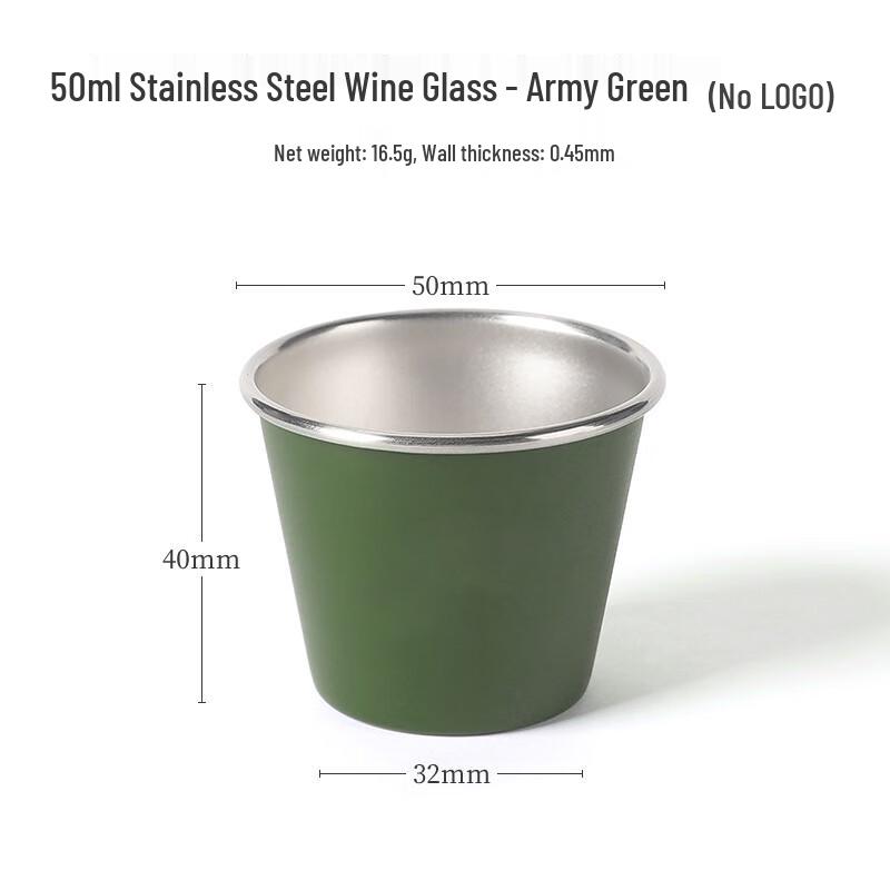 Jun Kai Wei 50ML Portable Stainless Steel Outdoor Stackable Mug