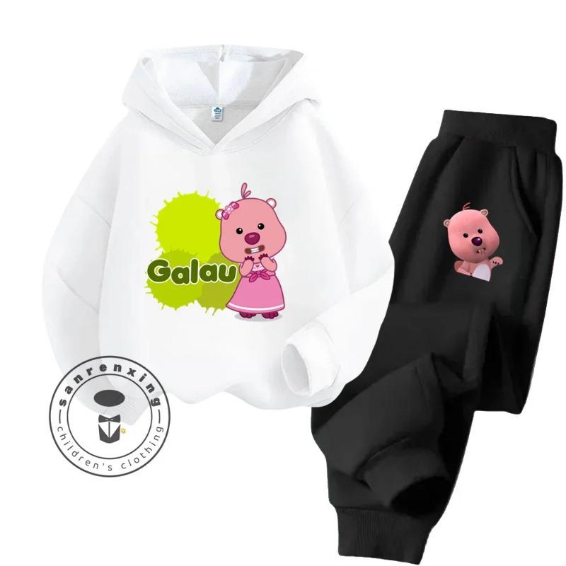 2025 Loppy Cartoon Innovative Creative Design Pure Cotton Hoodie Set Suitable for Children Outdoor Sports Essential Clothing
