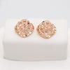 Exquisite Russian 585 Purple Gold Light Luxury Winding Sugar Cube Earrings Rose Gold Plated Fashion Square Brushed Earrings